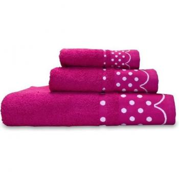 Briebe Home Juego de Toallas Baño 100% Algodón Rizo 450gr, Set 3 Piezas, Polka Dots, 3 Tamaños Ducha Sábana, Manos, Tocador, Cen