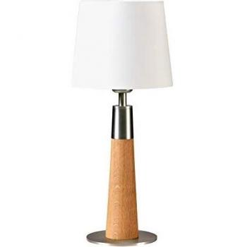 Lámpara de mesa Conico blanca, roble aceitado, 44 cm