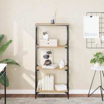 Librería 4 estantes Sonoma Oak 59x35x132 cm madera multicapa y madera ingeniería roble Sonoma color Marrón