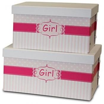 Caja Rayas Lunares Rosa