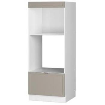Armario para microondas Fame-Line, GrisBeige, 60 cm Abierto con Estante y Cajón