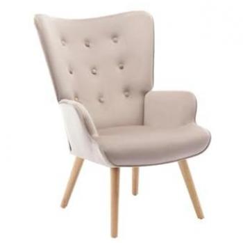 Sillón de Terciopelo Beige VATELY
