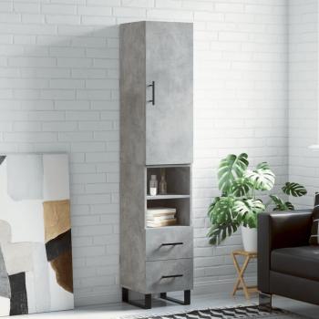Aparador de hormigón gris 34,5x34x180 cm de madera multicapa Vidaxl