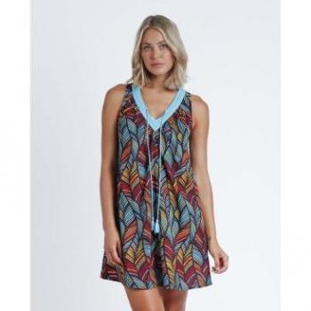 Vestido Sin Mangas Ethnic Feathers para mujer