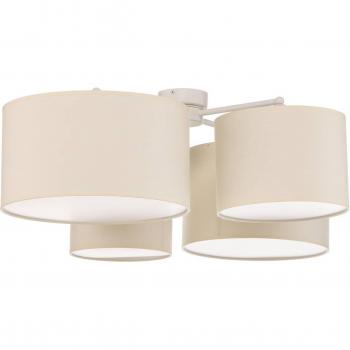 Plafoniera Euluna Lodge, 4 luces, beige