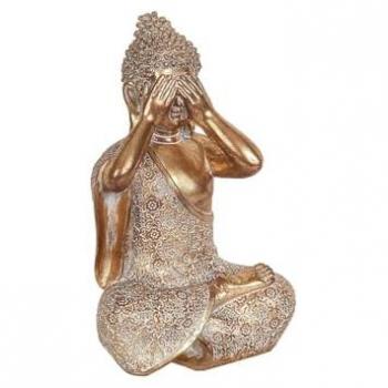 Figura Decorativa Romimex Dorado Buda 15 x 24 x 13 cm