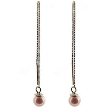 Pendientes Luxenter Yedia de plata de ley 925 con perla blanca y acabado en baño de rodio
