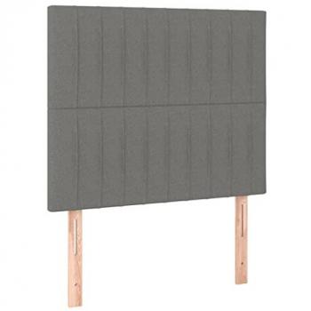 Cabecero con luces LED tela gris oscuro 80x5x118/128 cm Vidaxl