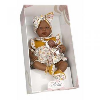 Muñeca Reborn Elegance Mies 45 Cm Mulato y Aran Mostaza con Accesorios Inclusos 3 Años+