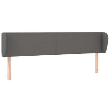Cabecero de Cama Tapizado con Orejas en Similpelle Gris 183x23x78/88 cm
