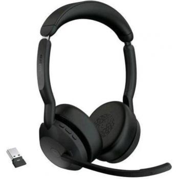 Jabra Evolve2 55 MS Stereo Wireless Headset with Link380a USB-A Dongle, 20-20000 Hz Frequency Range, 130g, Black
