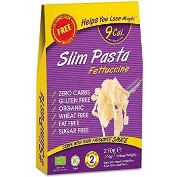 Slim Pasta - Pasta Konjac - Fettucine - 270 g - Bajo en Calorías - Acompáñalo con tu Salsa Favorita - Elaborado con Agua Purificada, Fibra de Avena y Harina de Konjac