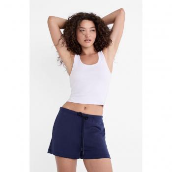 Soft-Touch Navy Blue Drawstring Shorts M