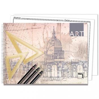Bloc de Dibujo Pacsa Folio Prolongado 140g/m² con Recuadro Espiral 20 Hojas Modelo 18848