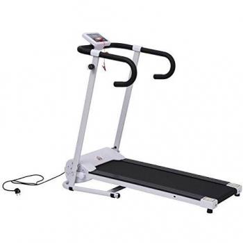 HOMCOM Cinta de Andar Plegable Cinta de Correr Eléctrica Velocidad de 1-10km/h con Pantalla LCD y Carga Máx. 110 kg para Fitness Hogar Oficina 25x61x118 cm Blanco y Negro