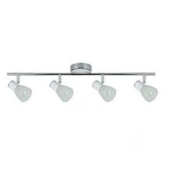 Regleta Cholo 4xe14 Blanco/cromo 16x69,5x10 Cm - Diseño Moderno