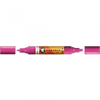 Marcador Molotow One4All Acrílico Recargable Twin Magenta 1,5mm y 4mm
