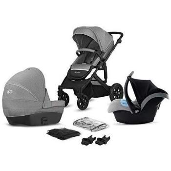 Carro de bebé Kinderkraft Prime Lite 3 en 1 Gris