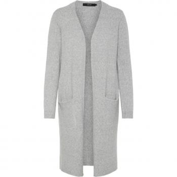 Vero Moda Vmdoffy LS Long Open Cardigan Noos Chaqueta Punto, Gris