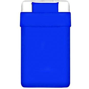 vidaXL Set de Funda de Edredón de 2 Piezas de Algodón Color Azul 135x200/80x80 cm