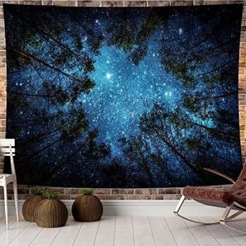 Tapiz de árbol de bosque tapiz para colgar en la pared tapiz de ropa de cama pintura al óleo paisaje de la naturaleza manta de playa para dormitorio sala de estar dormitorio 230x180cm