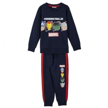 Chándal Infantil Avengers Algodón Tacto Extrasuave Azul Oscuro Conjunto Cómodo y Suave para Niños y Niñas