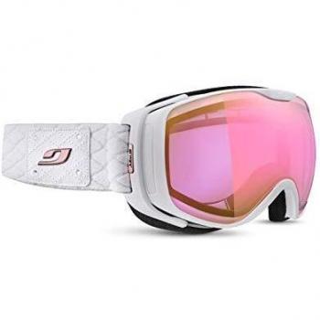 Máscara de Esquí Julbo Luna Blanco Mujer Adulto - Diseño moderno, lente esférica, protección UV 100%, ventilación optimizada, compatibilidad con casco, almohadillas de espuma para mayor comodidad
