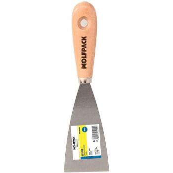 Espátula de mango de madera con hoja de acero de 100 mm