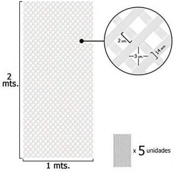 PAPILLON 8091560 Celosia PVC Fija Blanco Set 5 Piezas de 2 x 1metros