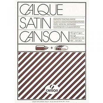 Bloc de dibujo Canson A4 de papel brillante satinato 90 g/m² - 50 hojas