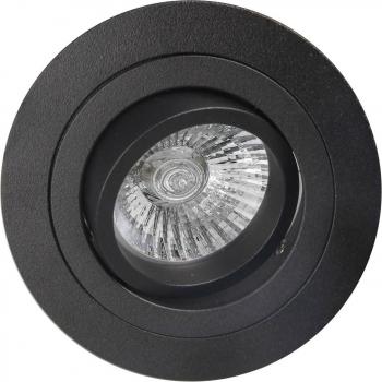 Lámpara empotrable Mantra Iluminación Básico, redonda, negro mate, embellecedor circular de 9,2 cm Ø, foco empotrable giratorio GU10, 1 x GU10 Max 50W