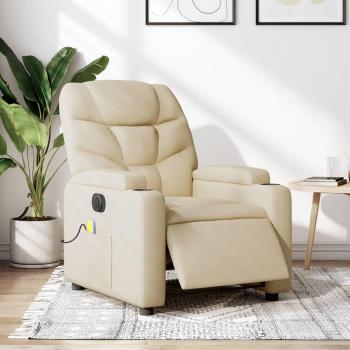 Sillón reclinable de masaje eléctrico en tela disponible en colores gris claro, gris oscuro, negro y crema, ideal para dormitorio, cómodo y relajante