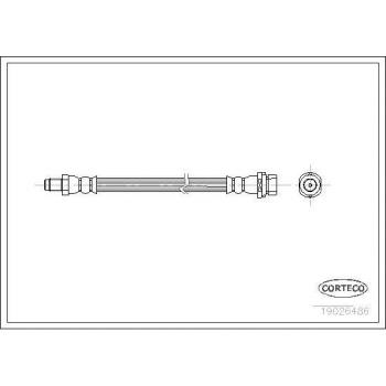 Latiguillo de freno CORTECO 19026486 - Manguera flexible de freno, fabricada en material resistente a la presión y temperatura, con conexiones roscadas y sellos de alta calidad para asegurar un rendimiento óptimo