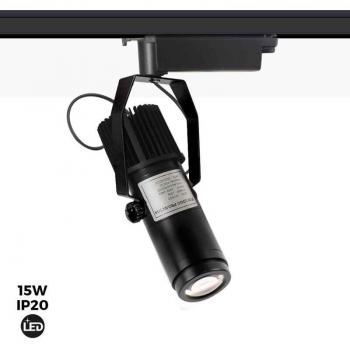 Proyector de Logos LED Gobo Barcelona para Carril Monofásico Interior - 15W - Óptica 20° - IP20