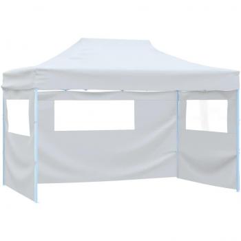 Carpa plegable para celebraciones con 3 paredes blanco 3x4,5 m