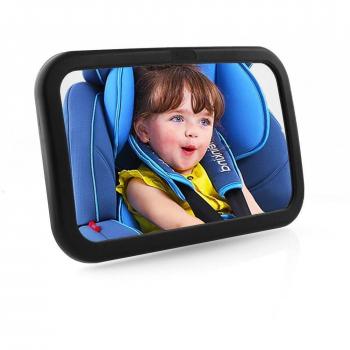 Femor Espejo Retrovisor De Coche para Vigilar al Bebé en el Coche Espejo de Asiento Trasero de Mayor Seguridad y Estabilidad Buena Visibilidad Color Negro