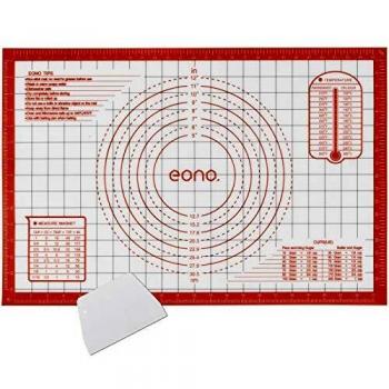 Amazon Brand - Eono Tapete de Silicona para pastelería - Grande Tapete para Hornear y Amasar Antiadherente, Esteras de repostería Reutilizable, para Pizza Pasta Torta Pan fondant - 60x40 cm