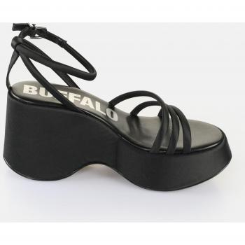Buffalo Joy Mss Vegan Women's Wedge Sandals in Satin Black (EU 41)
