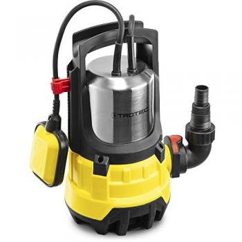 Bomba sumergible de aguas residuales Trotec TWP 11000 ES, potencia de 1100 W, caudal máximo de 21000 litros por hora, profundidad máxima de inmersión de 7 metros, altura máxima