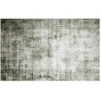 Lastdeco Alfombra Grande Rectangular Estilo Clasico. Viscosa Envejecida. Calidad Diseño. Salon Dormitorio. Coleccion Amelie. Tonos Verdes. 0.5 x 200 x 300 cm