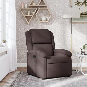 Sillón reclinable de tela marrón oscuro vidaXL