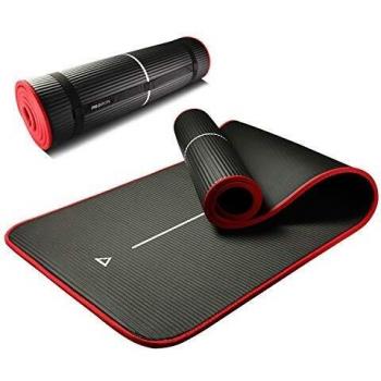 Esterilla de Yoga Premium PROIRON 10mm, Elástica, para Pilates y Entrenamiento, Súper Cómoda, Alta Densidad NBR con Correa de Transporte, Color Rojo