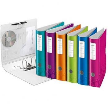 Leitz Pack de 10 Archivadores Actve Wow 180 A4 - Lomo con Cierre de Goma Elástica y Colores Surtidos