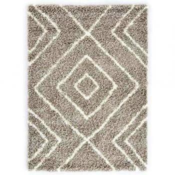 vidaXL Alfombra Bereber Peluda PP Color Arena/Beige 80x150cm Decoración Hogar Flequillos Hechos a Mano Tradicional Moderna Elegante Suave Duradera