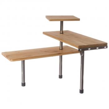 SECRET DE GOURMET 78037 ESTANTERIA ESQUINERA DE Bambu para Cocina 45X43X38,5CM, Metal, Neutro, L. 45 x l. 43 x H.39 cm