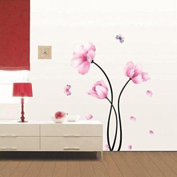 Ambience Live Vinilo Flores Rosas y Mariposas Multicolores