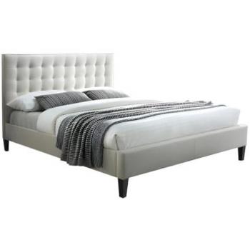 Cama Chiara con cabecero capitoné - Beige - 160 x 200 cm