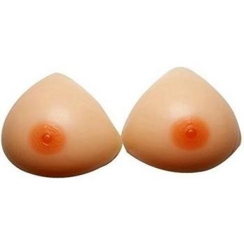 rocarl 1 par 100% no alérgico mamarios de silicona forma triángulo forma Fake Boobs beige color carne XXXXL