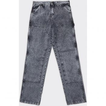 Double Knee Slim-Fit Bleached Denim Jeans for Men - Gray W33