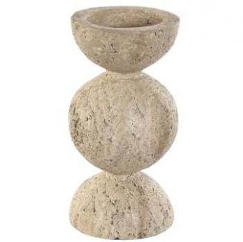 Portavelas Home ESPRIT Beige de Magnesio 12x12x24 cm